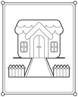süß Haus geeignet zum Kinder- Färbung Seite Illustration vektor