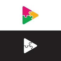 Puzzle stilisierte Design-Logo-Vorlage vektor