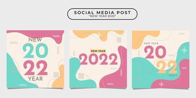 2022 gott nytt år inläggsdesignmall för sociala medier för banner, affisch, reklam etc. vektor