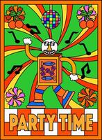 Party Zeit Design Illustration zum Hintergrund, Banner, Poster, Flyer, Vorlage, Design, usw vektor