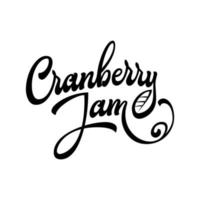 Cranberry-Marmelade handgezeichnetes Kalligraphie-Logo vektor