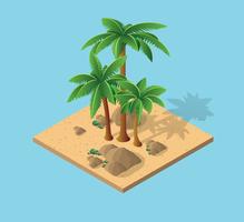 Isometrische Palme der natürlichen Wüstenlandschaft vektor