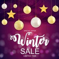 Winter Sale Hintergrund Sonderangebot Banner Hintergrund für Geschäft und Werbung. Vektor-Illustration vektor