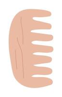 hölzern Bambus Kamm im eben Design. Null Abfall natürlich Haar Zubehörteil. Illustration isoliert. vektor