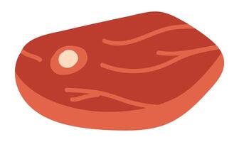 roh Fleisch Scheibe mit Knochen im eben Design. Rindfleisch Steak zum Grill Grill. Illustration isoliert. vektor