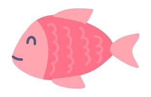 süß rot Fisch im eben Design. tropisch unter Wasser Tier, Schwimmen Fisch. Illustration isoliert. vektor