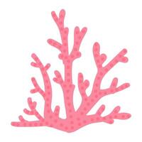 röd koraller rev i platt design. under vattnet tropisk tång, alg blad. illustration isolerat. vektor