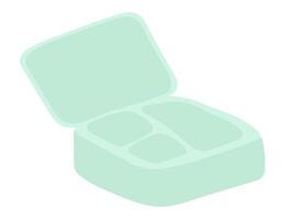 Plastik Mittagessen Box im eben Design. öffnen Container zum hausgemacht Essen Lagerung. Illustration isoliert. vektor