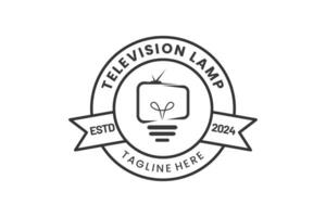 Lampe Fernsehen modern eben einzigartig Logo Vorlage und minimalistisch Fernsehen Birne Logo Vorlage Design vektor