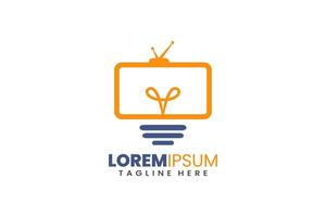 Lampe Fernsehen modern eben einzigartig Logo Vorlage und minimalistisch Fernsehen Birne Logo Vorlage Design vektor