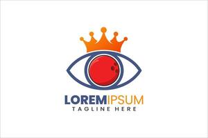 modern eben einzigartig König Bowling Augen Logo Vorlage und minimalistisch Bowling König Logo Vorlage Design vektor