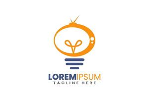 Lampe Fernsehen modern eben einzigartig Logo Vorlage und minimalistisch Fernsehen Birne Logo Vorlage Design vektor