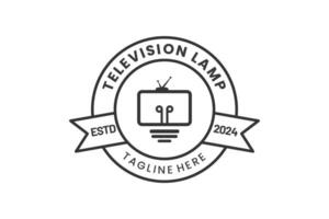 Lampe Fernsehen modern eben einzigartig Logo Vorlage und minimalistisch Fernsehen Birne Logo Vorlage Design vektor