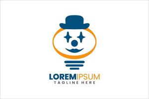 modern platt unik Glödlampa clown logotyp mall och minimalistisk lampa clown logotyp mall design vektor