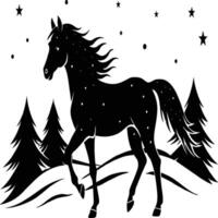 Pferd Silhouette Tier isoliert auf Weiß Hintergrund. schwarz Pferde Grafik Element Illustration. vektor