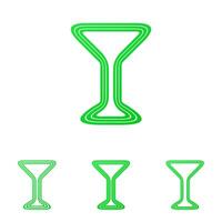 Grün Linie trinken Logo Design einstellen vektor