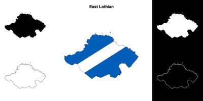Osten Lothian leer Gliederung Karte einstellen vektor