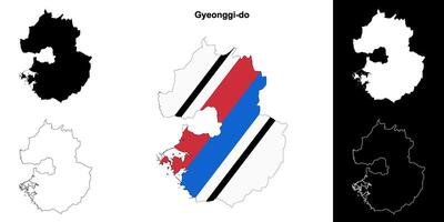 gyeonggi-do provins översikt Karta uppsättning vektor