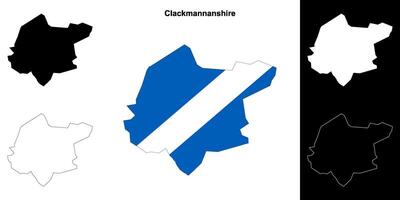 clackmannanshire tom översikt Karta uppsättning vektor