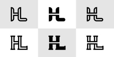 brev hl monogram logotyp uppsättning, lämplig för företag med hl eller lh initialer vektor