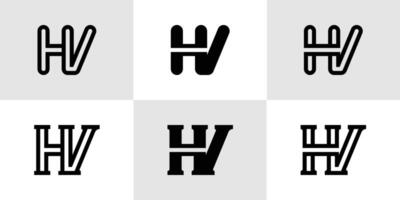 Briefe hv Monogramm Logo Satz, geeignet zum Geschäft mit hv oder vh Initialen vektor