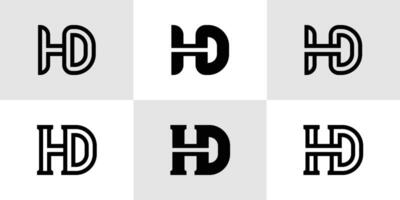 Briefe hd Monogramm Logo Satz, geeignet zum Geschäft mit hd oder dh Initialen vektor