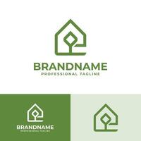 Brief e Pflanze Haus Logo, geeignet zum irgendein Geschäft verbunden zu Zuhause mit e Initiale vektor