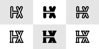 Briefe hx Monogramm Logo Satz, geeignet zum Geschäft mit hx oder xh Initialen vektor