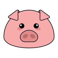 süß kawaii Schwein Emoji Symbol vektor