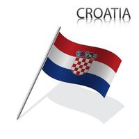 realistisch kroatisch Flagge, Illustration vektor