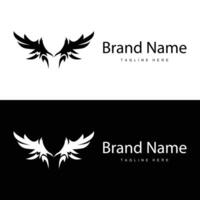 Flügel Logo Design, Adler Falke Flügel, Schönheit fliegend Vogel, Illustration Symbol vektor