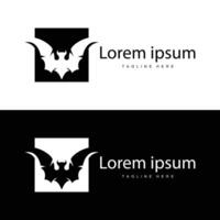 enkel svart silhuett design fladdermus logotyp illustration av en nattetid djur- med en minimalistisk begrepp vektor