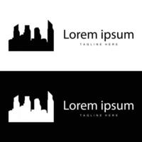modern stad byggnad logotyp design, lyxig och enkel urban arkitektur vektor