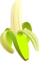 skalad mogen grön banan vektor