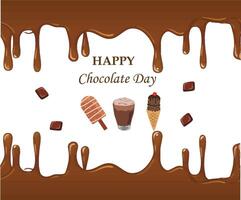 realistisch Welt Schokolade Tag Illustration mit Schokolade vektor