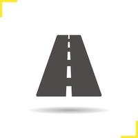 Straßensymbol. Schlagschatten Autobahn Silhouette Symbol. Autobahn. isolierte Vektorgrafik vektor