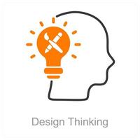 Design Denken und Forschung Symbol Konzept vektor