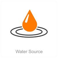 vatten källa och bevara ikon begrepp vektor