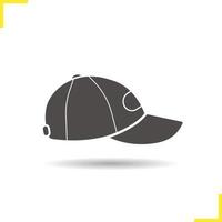 baseball keps ikon. skugga siluett symbol. vektor isolerade illustration