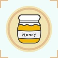 honungsburk färgikon. täckt honungskruka. vektor isolerade illustration