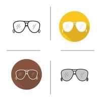 Sonnenbrillen-Symbol. flaches Design, lineare und Farbstile. isolierte vektorillustrationen vektor