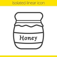 Honigglas lineares Symbol. dünne Linie Abbildung. Honigtopf-Kontursymbol. Vektor isolierte Umrisszeichnung