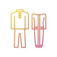 lineare Vektorsymbol für traditionelle Kleider mit Farbverlauf. singapur nationaltracht. baju kurung. traditionelles Outfit. dünne Linie Farbsymbol. Piktogramm im modernen Stil. Vektor isolierte Umrisszeichnung