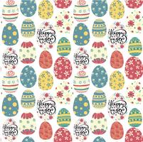 Frohe Ostern Tag niedlichen bunten Eiern nahtlose Muster vektor