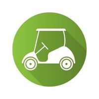 golfbil platt design lång skugga ikon. vektor siluett symbol