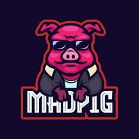 pig esport logotyp vektor