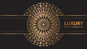 Mandala-Design runder Luxus-Design goldener Pinseltext. vektor