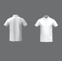 t Hemd Polo Weiß Illustration, Weiß Polo t Hemd isoliert grau Hintergrund, t Hemd Vorderseite, t Hemd zurück und t Hemd Ärmel Design zum Attrappe, Lehrmodell, Simulation, einfach t Hemd vektor