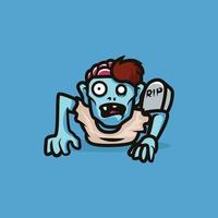 Zombie-Maskottchen-Illustrationsdesign vektor