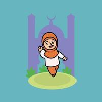süßes muslimisches Kind vektor